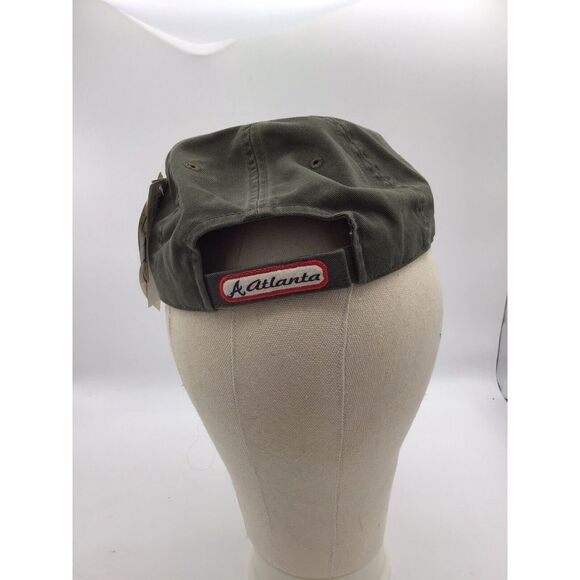 Atlanta Braves Hat Adjustable Strap By Annco Embroidered Olive - Picture 5 of 10